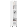 Aparador alto contrachapada blanco brillante 34,5x32,5x180 cm de vidaXL, Aparadores - Ref: Foro24-3189847, Precio: 88,99 €, D...