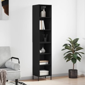 Tall black plywood sideboard 34.5x32.5x180 cm by vidaXL, Sideboards - Ref: Foro24-3189838, Price: 84,70 €, Discount: %