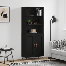 Aparador alto madera contrachapada negro 69,5x34x180 cm de vidaXL, Aparadores - Ref: Foro24-3189926, Precio: 149,16 €, Descue...