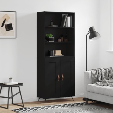 Tall black plywood sideboard 69.5x34x180 cm by vidaXL, Sideboards - Ref: Foro24-3189926, Price: 149,16 €, Discount: %