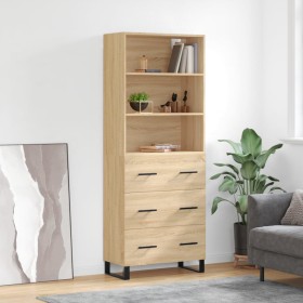 High oak-colored plywood sideboard 69.5x34x180 cm by vidaXL, Sideboards - Ref: Foro24-3189408, Price: 171,15 €, Discount: %