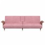 Pink velvet sofa bed with cup holder by vidaXL, Sofas - Ref: Foro24-351853, Price: 303,71 €, Discount: %