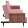 Pink velvet sofa bed with cup holder by vidaXL, Sofas - Ref: Foro24-351853, Price: 303,71 €, Discount: %