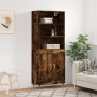 Aparador alto madera contrachapada roble ahumado 69,5x34x180 cm de vidaXL, Aparadores - Ref: Foro24-3189938, Precio: 123,99 €...