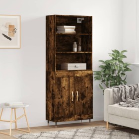 Tall smoked oak plywood sideboard 69.5x34x180 cm by vidaXL, Sideboards - Ref: Foro24-3189938, Price: 123,99 €, Discount: %