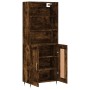 Aparador alto madera contrachapada roble ahumado 69,5x34x180 cm de vidaXL, Aparadores - Ref: Foro24-3189938, Precio: 123,99 €...