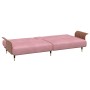 Pink velvet sofa bed with cup holder by vidaXL, Sofas - Ref: Foro24-351853, Price: 303,71 €, Discount: %