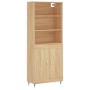 Aparador alto madera contrachapada color roble 69,5x34x180 cm de vidaXL, Aparadores - Ref: Foro24-3189936, Precio: 126,66 €, ...