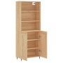 Aparador alto madera contrachapada color roble 69,5x34x180 cm de vidaXL, Aparadores - Ref: Foro24-3189936, Precio: 126,66 €, ...