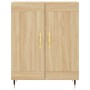 Aparador alto madera contrachapada color roble 69,5x34x180 cm de vidaXL, Aparadores - Ref: Foro24-3189936, Precio: 126,66 €, ...