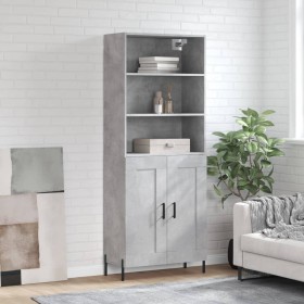 Concrete gray plywood tall sideboard 69.5x34x180 cm by vidaXL, Sideboards - Ref: Foro24-3189969, Price: 129,99 €, Discount: %