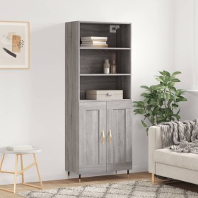 Aparador alto madera contrachapada gris sonoma 69,5x34x180 cm de vidaXL, Aparadores - Ref: Foro24-3189939, Precio: 127,99 €, ...