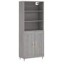 High sideboard sonoma gray plywood 69.5x34x180 cm by vidaXL, Sideboards - Ref: Foro24-3189939, Price: 128,55 €, Discount: %