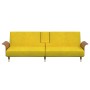 Sofá cama con portavasos terciopelo amarillo de vidaXL, Sofás - Ref: Foro24-351855, Precio: 320,99 €, Descuento: %