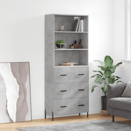 Concrete gray plywood tall sideboard 69.5x34x180 cm by vidaXL, Sideboards - Ref: Foro24-3189393, Price: 163,58 €, Discount: %