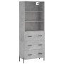 Aparador alto madera contrachapada gris hormigón 69,5x34x180 cm de vidaXL, Aparadores - Ref: Foro24-3189393, Precio: 163,58 €...