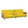 Sofá cama con portavasos terciopelo amarillo de vidaXL, Sofás - Ref: Foro24-351855, Precio: 322,89 €, Descuento: %