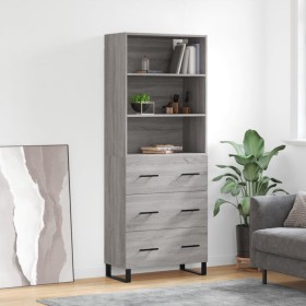 Aparador alto madera contrachapada gris sonoma 69,5x34x180 cm de vidaXL, Aparadores - Ref: Foro24-3189411, Precio: 171,99 €, ...