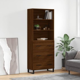 Tall oak brown plywood sideboard 69.5x34x180 cm by vidaXL, Sideboards - Ref: Foro24-3189412, Price: 171,99 €, Discount: %