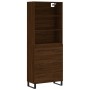 Aparador alto madera contrachapada marrón roble 69,5x34x180 cm de vidaXL, Aparadores - Ref: Foro24-3189412, Precio: 171,37 €,...