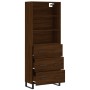 Aparador alto madera contrachapada marrón roble 69,5x34x180 cm de vidaXL, Aparadores - Ref: Foro24-3189412, Precio: 171,37 €,...