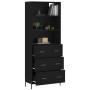 Aparador alto madera contrachapada negro 69,5x34x180 cm de vidaXL, Aparadores - Ref: Foro24-3189390, Precio: 180,83 €, Descue...