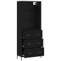 Aparador alto madera contrachapada negro 69,5x34x180 cm de vidaXL, Aparadores - Ref: Foro24-3189390, Precio: 180,83 €, Descue...