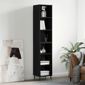 Tall black plywood sideboard 34.5x32.5x180 cm by vidaXL, Sideboards - Ref: Foro24-3189846, Price: 84,99 €, Discount: %