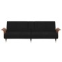 Sofá cama con portavasos terciopelo negro de vidaXL, Sofás - Ref: Foro24-351854, Precio: 304,27 €, Descuento: %