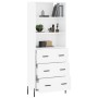 Aparador alto madera contrachapada blanco brillo 69,5x34x180 cm de vidaXL, Aparadores - Ref: Foro24-3189391, Precio: 163,99 €...