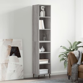 Aparador alto madera contrachapada gris Sonoma 34,5x32,5x180 cm de vidaXL, Aparadores - Ref: Foro24-3189851, Precio: 82,99 €,...