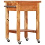 Carrito de cocina madera maciza de acacia 55x55x89 cm de vidaXL, Carros de cocina y comedor - Ref: Foro24-355013, Precio: 193...