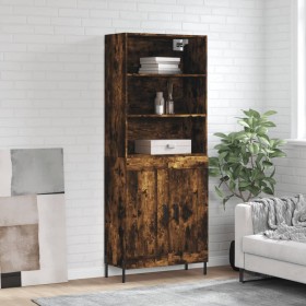 Aparador alto madera contrachapada roble ahumado 69,5x34x180 cm de vidaXL, Aparadores - Ref: Foro24-3189970, Precio: 131,99 €...