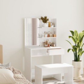 Dresser with shiny white mirror 74.5x40x141 cm by vidaXL, Bedroom Dressers - Ref: Foro24-802810, Price: 91,43 €, Discount: %