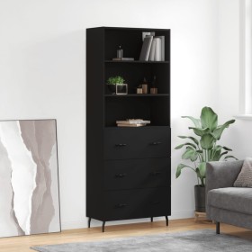 Tall black plywood sideboard 69.5x34x180 cm by vidaXL, Sideboards - Ref: Foro24-3189398, Price: 170,54 €, Discount: %