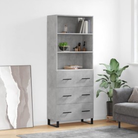 Concrete gray plywood tall sideboard 69.5x34x180 cm by vidaXL, Sideboards - Ref: Foro24-3189409, Price: 163,41 €, Discount: %