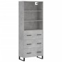 Aparador alto madera contrachapada gris hormigón 69,5x34x180 cm de vidaXL, Aparadores - Ref: Foro24-3189409, Precio: 165,70 €...