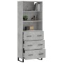 Aparador alto madera contrachapada gris hormigón 69,5x34x180 cm de vidaXL, Aparadores - Ref: Foro24-3189409, Precio: 165,70 €...