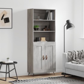 Aparador alto madera contrachapada gris sonoma 69,5x34x180 cm de vidaXL, Aparadores - Ref: Foro24-3189931, Precio: 128,59 €, ...