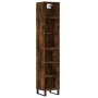 Tall smoked oak veneer sideboard 34.5x32.5x180 cm by vidaXL, Sideboards - Ref: Foro24-3189858, Price: 77,84 €, Discount: %