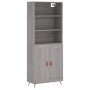 High sideboard sonoma gray plywood 69.5x34x180 cm by vidaXL, Sideboards - Ref: Foro24-3189931, Price: 128,42 €, Discount: %