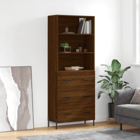 Tall oak brown plywood sideboard 69.5x34x180 cm by vidaXL, Sideboards - Ref: Foro24-3189396, Price: 184,99 €, Discount: %