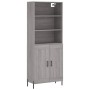 Aparador alto madera contrachapada gris sonoma 69,5x34x180 cm de vidaXL, Aparadores - Ref: Foro24-3189971, Precio: 136,28 €, ...