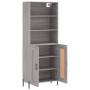 Aparador alto madera contrachapada gris sonoma 69,5x34x180 cm de vidaXL, Aparadores - Ref: Foro24-3189971, Precio: 136,28 €, ...