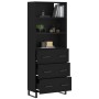 Aparador alto madera contrachapada negro 69,5x34x180 cm de vidaXL, Aparadores - Ref: Foro24-3189406, Precio: 188,99 €, Descue...