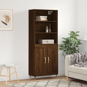 Tall brown oak plywood sideboard 69.5x34x180 cm by vidaXL, Sideboards - Ref: Foro24-3189940, Price: 127,99 €, Discount: %