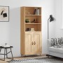 Aparador alto madera contrachapada color roble 69,5x34x180 cm de vidaXL, Aparadores - Ref: Foro24-3189928, Precio: 129,17 €, ...