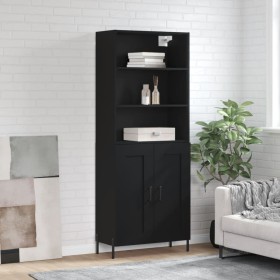 Tall black plywood sideboard 69.5x34x180 cm by vidaXL, Sideboards - Ref: Foro24-3189966, Price: 142,99 €, Discount: %