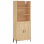 Tall plywood oak-colored highboard 69.5x34x180 cm by vidaXL, Sideboards - Ref: Foro24-3189968, Price: 133,99 €, Discount: %