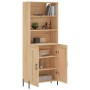 Tall plywood oak-colored highboard 69.5x34x180 cm by vidaXL, Sideboards - Ref: Foro24-3189968, Price: 133,99 €, Discount: %